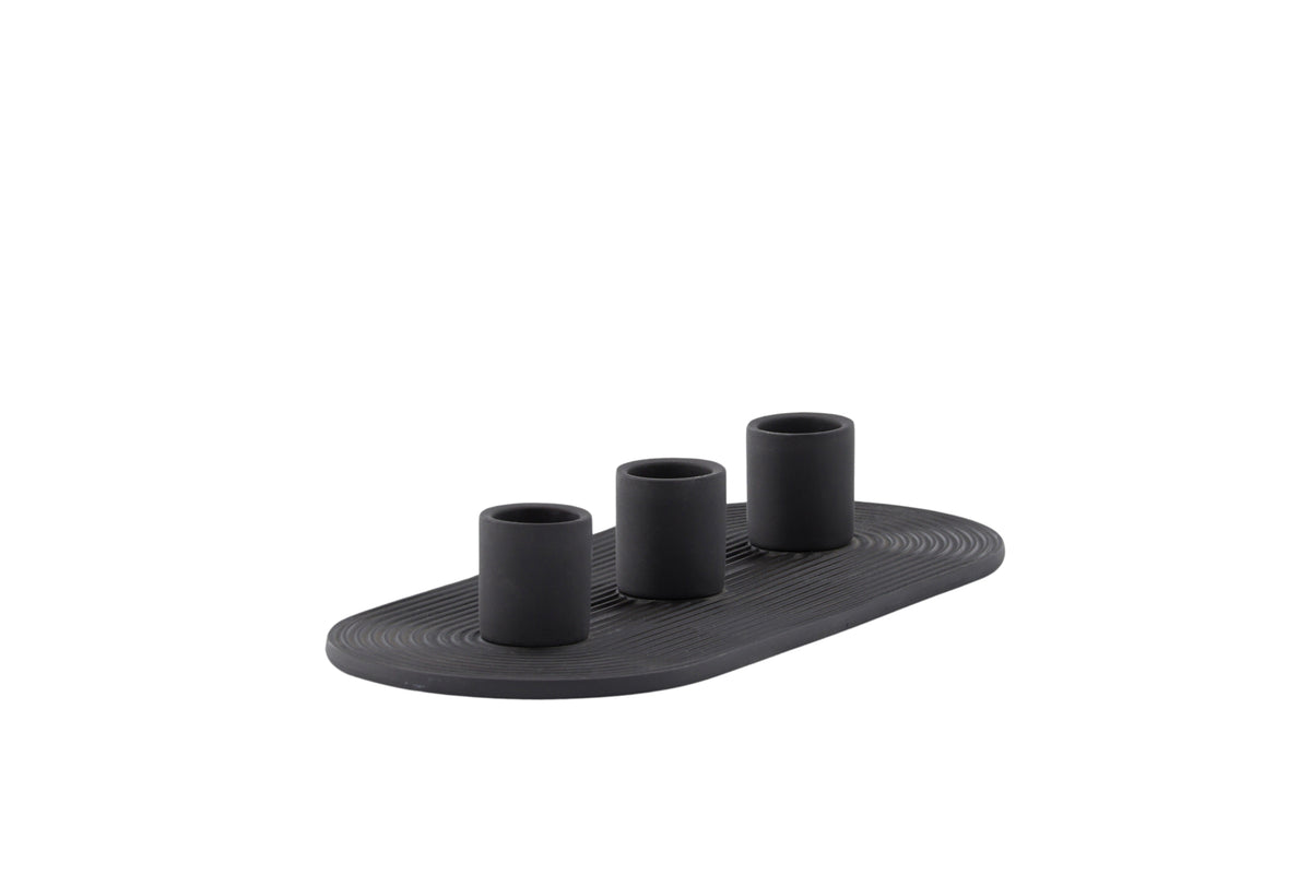 Lysestage Tim - Ø3 cm i stentøj til 3 lys