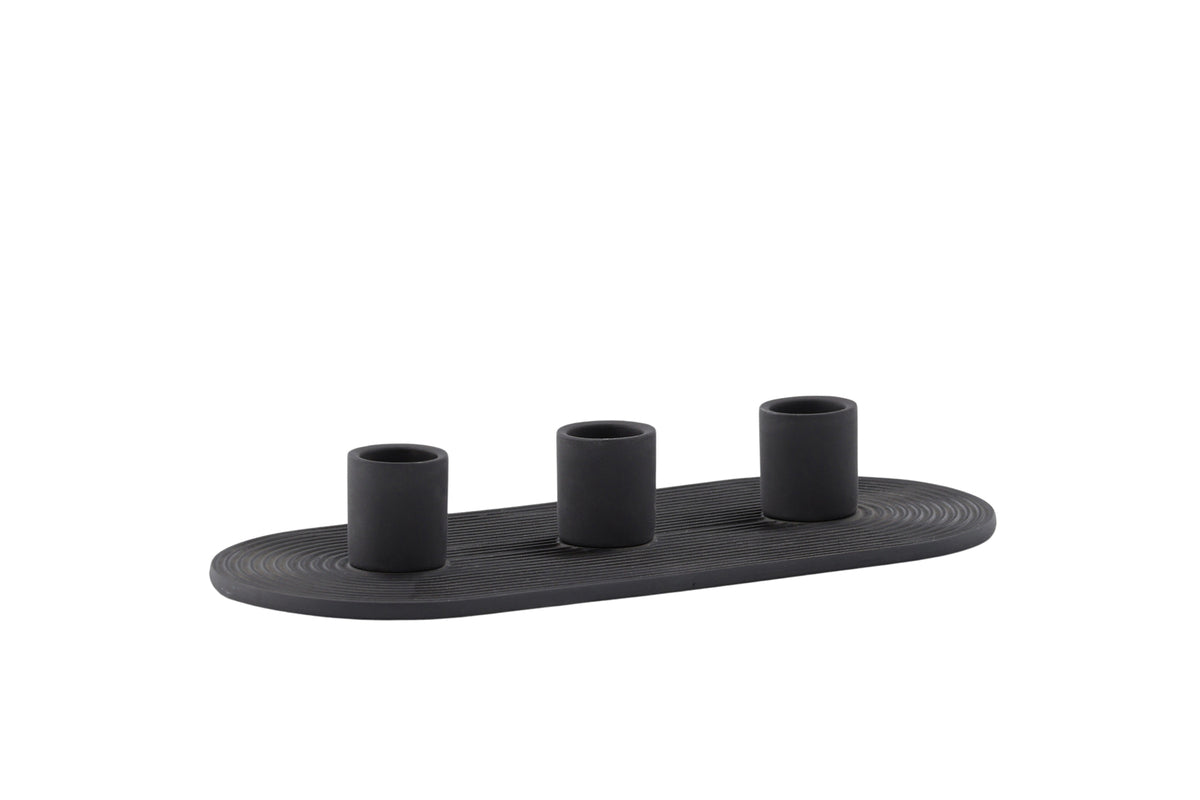 Lysestage Tim - Ø3 cm i stentøj til 3 lys