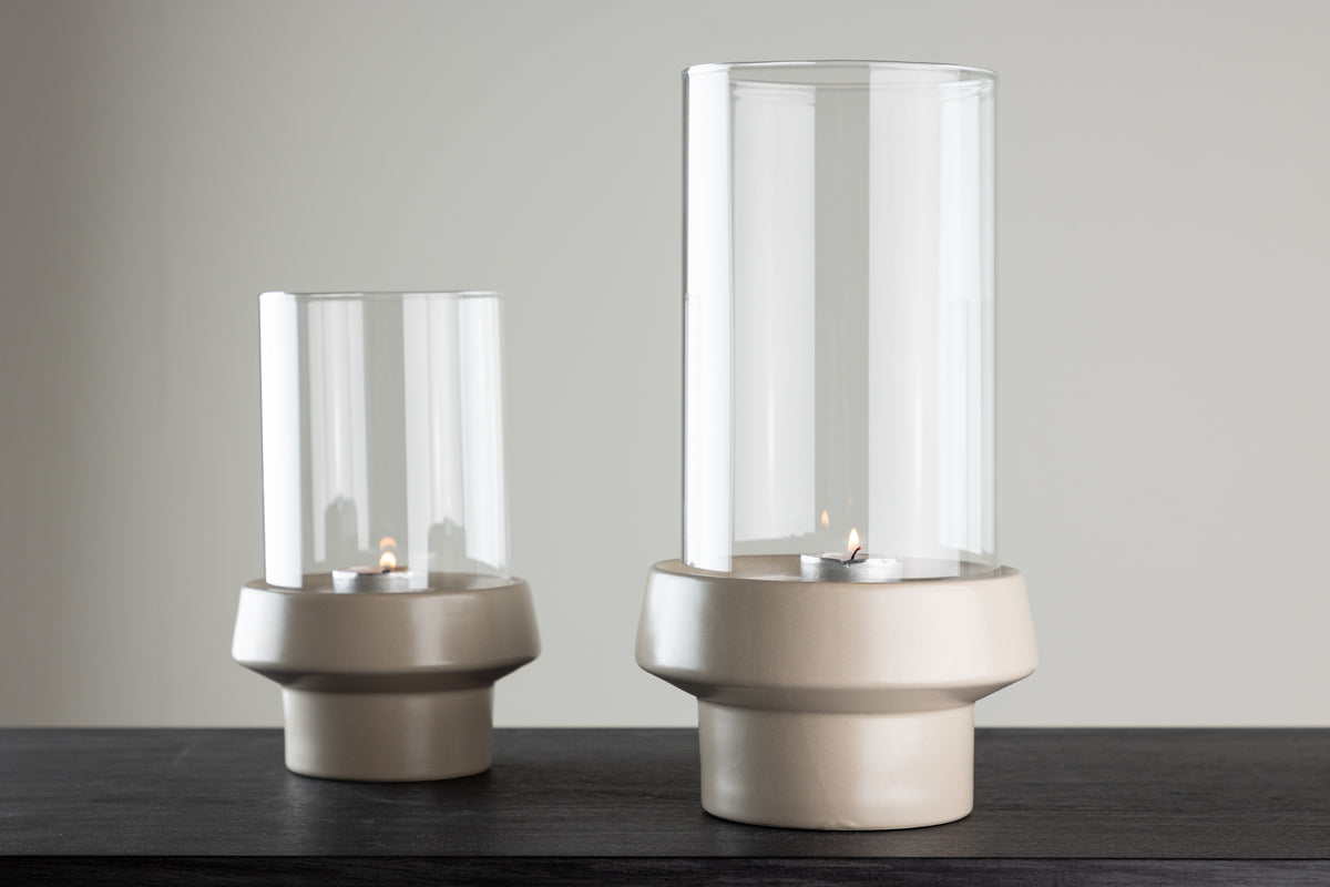 Laterne Flame - lanterne i glas og stentøj i forskellige farver