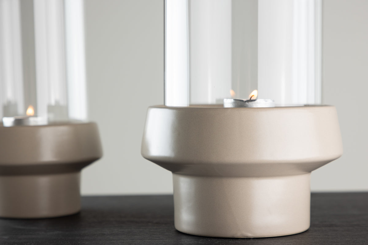 Laterne Flame - lanterne i glas og stentøj i forskellige farver