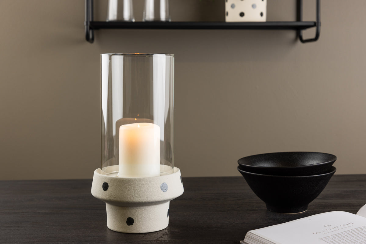 Laterne Flame - lanterne i glas og stentøj i forskellige farver