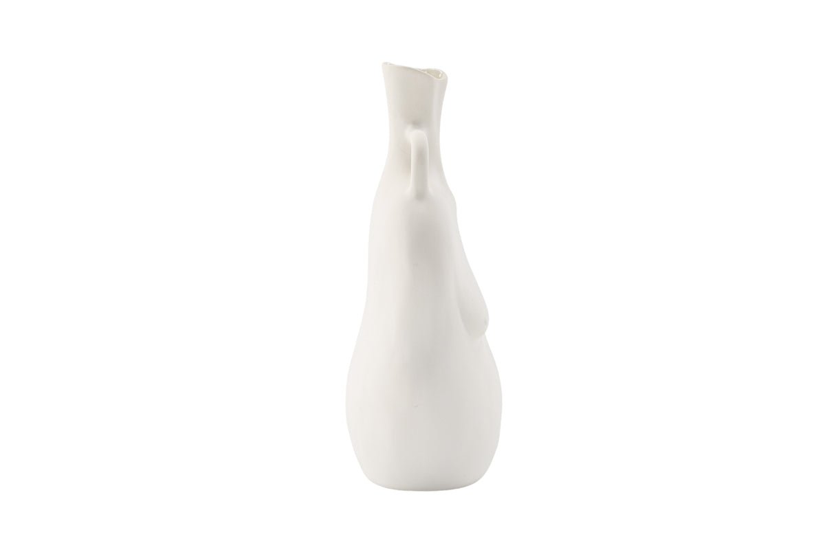 Vase Nerida 25 cm – Körperinspirierte Eleganz in Hvid & Sort