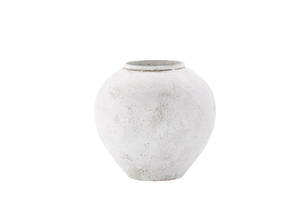 Vase „Sferra“ Ø 25 cm – Beige med struktur
