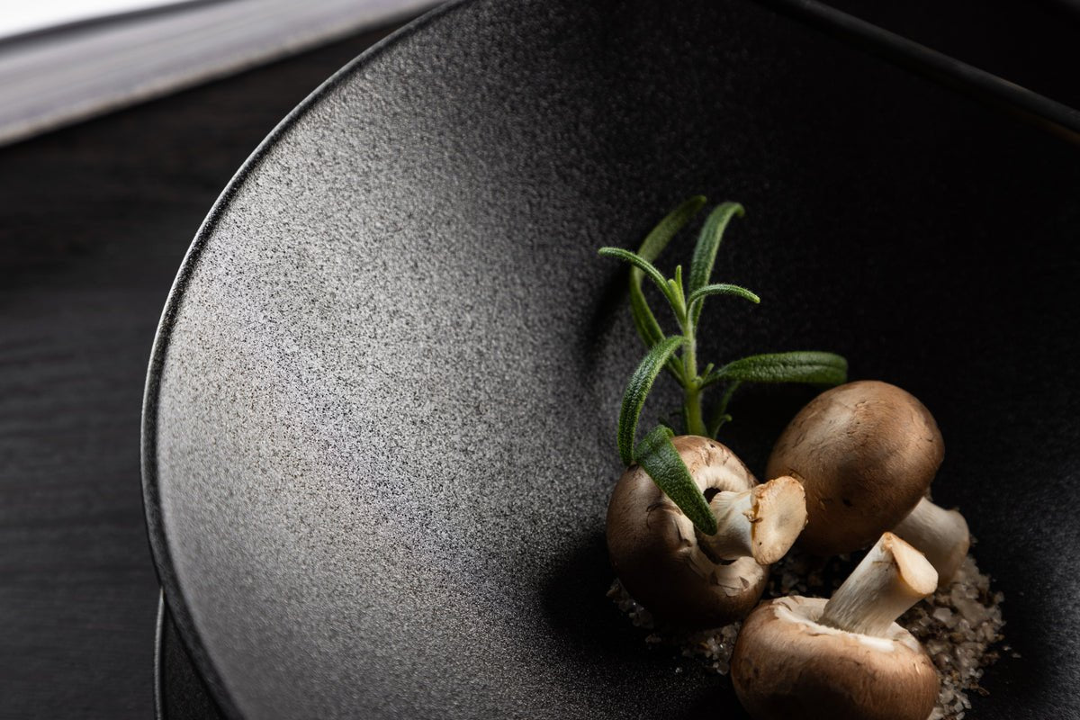 Skåle Black Swan - 2 stk. sæt af sort porcelæn