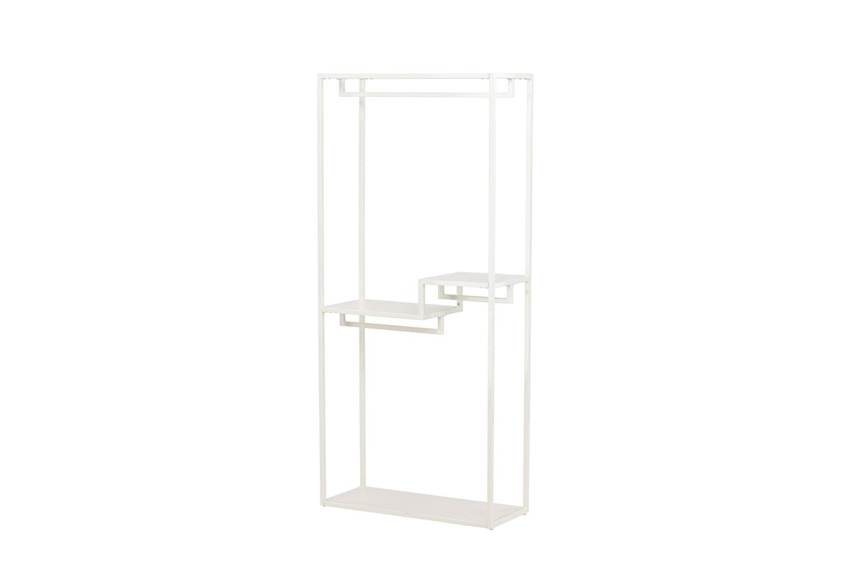 Garderobe Narell – Åben tøjreol i Beige med hylder