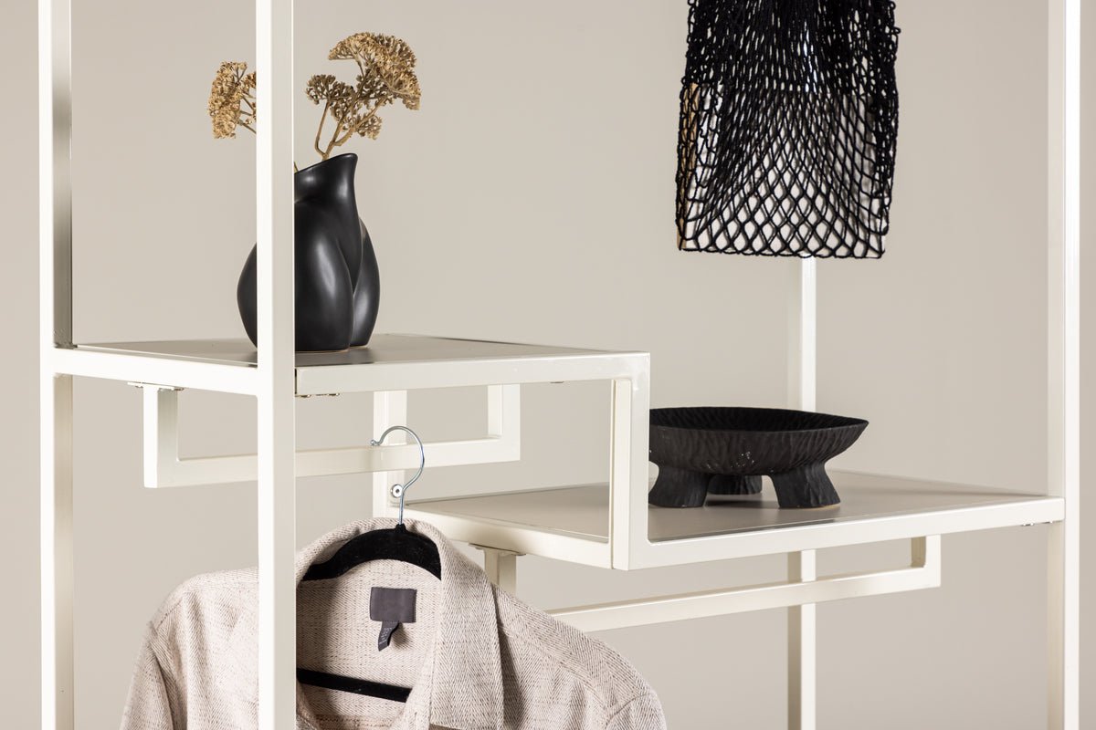 Garderobe Narell – Åben tøjreol i Beige med hylder
