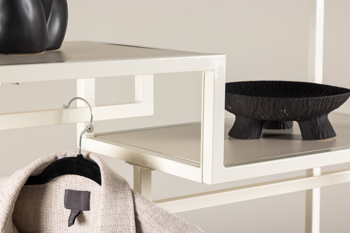 Garderobe Narell – Åben tøjreol i Beige med hylder