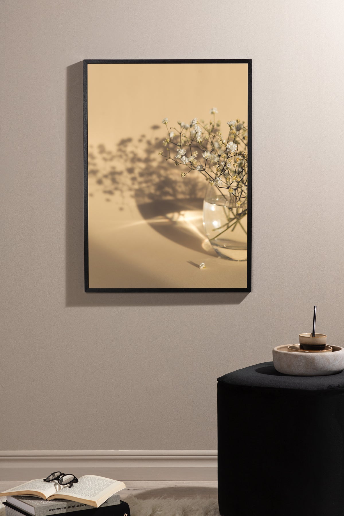 Plakat blomsterglas af højkvalitetspapir