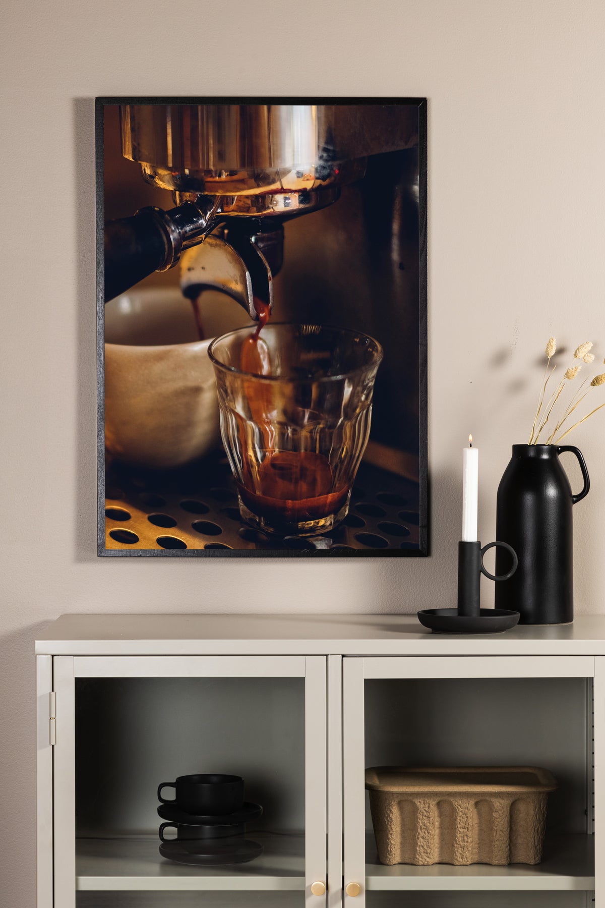 Plakat kaffekunst af højkvalitetspapir