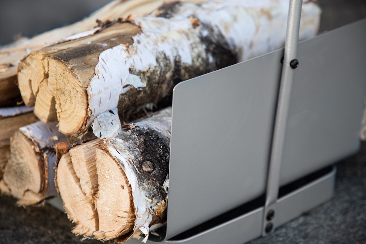 Havebrændekurv Carry - i stål i sølv