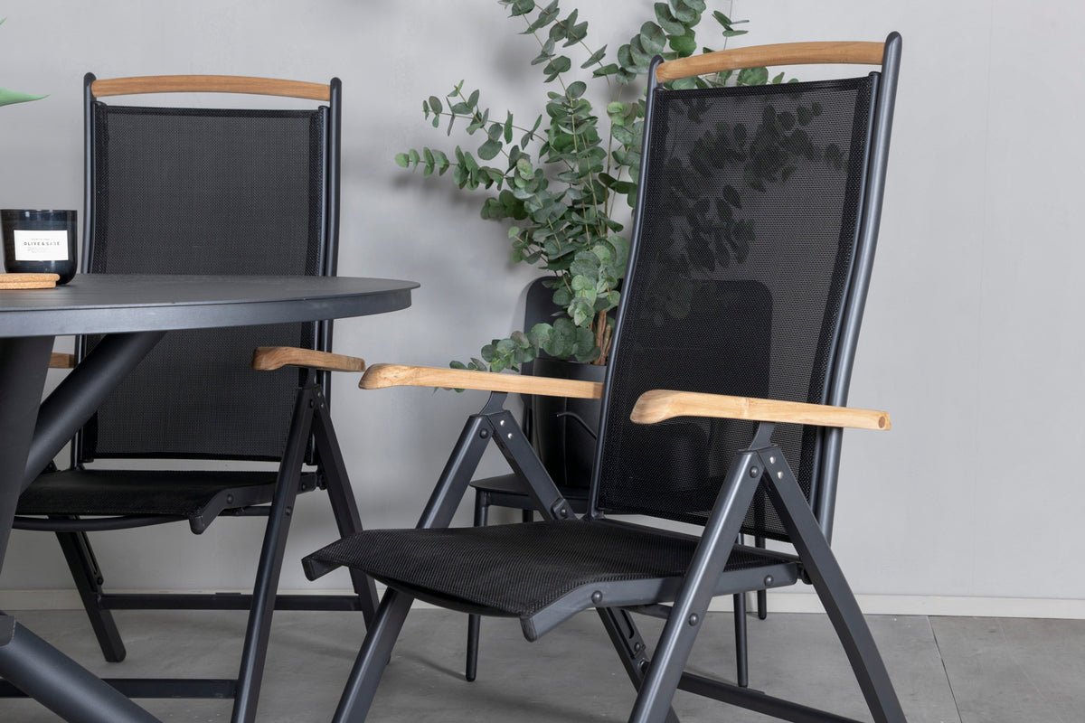 2 stk. sæt - Havestol Clara i Textilene i Sort