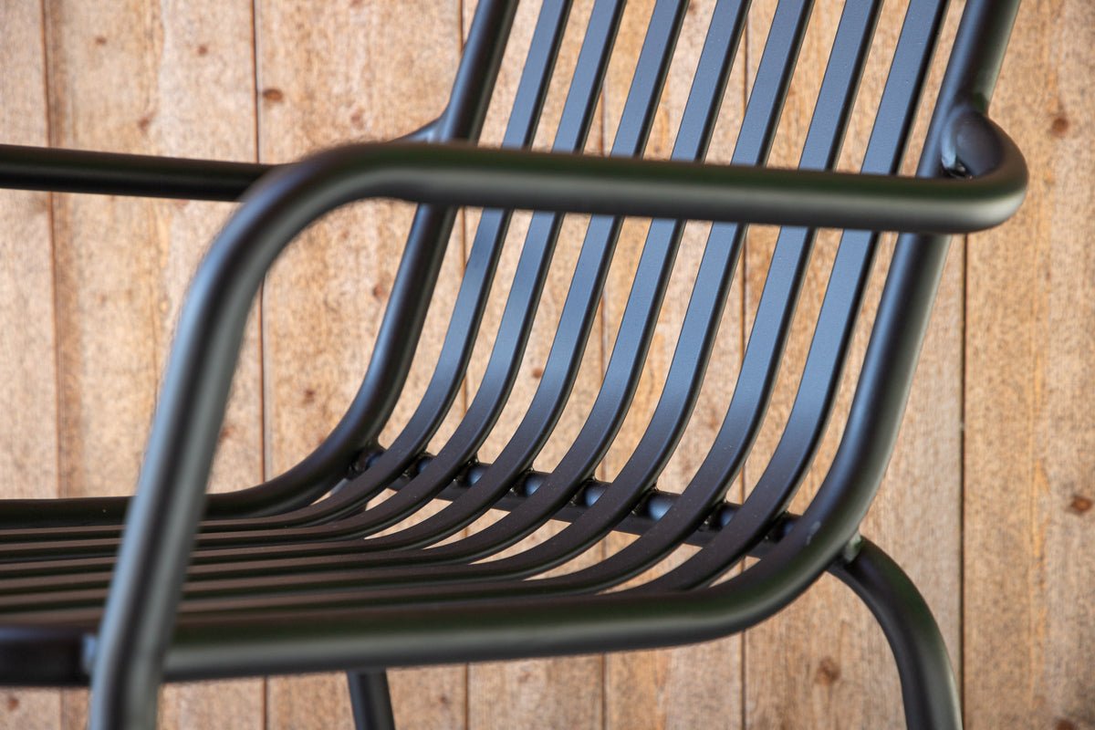 2er sæt - Have stol Amy i aluminium i Sort, Beige