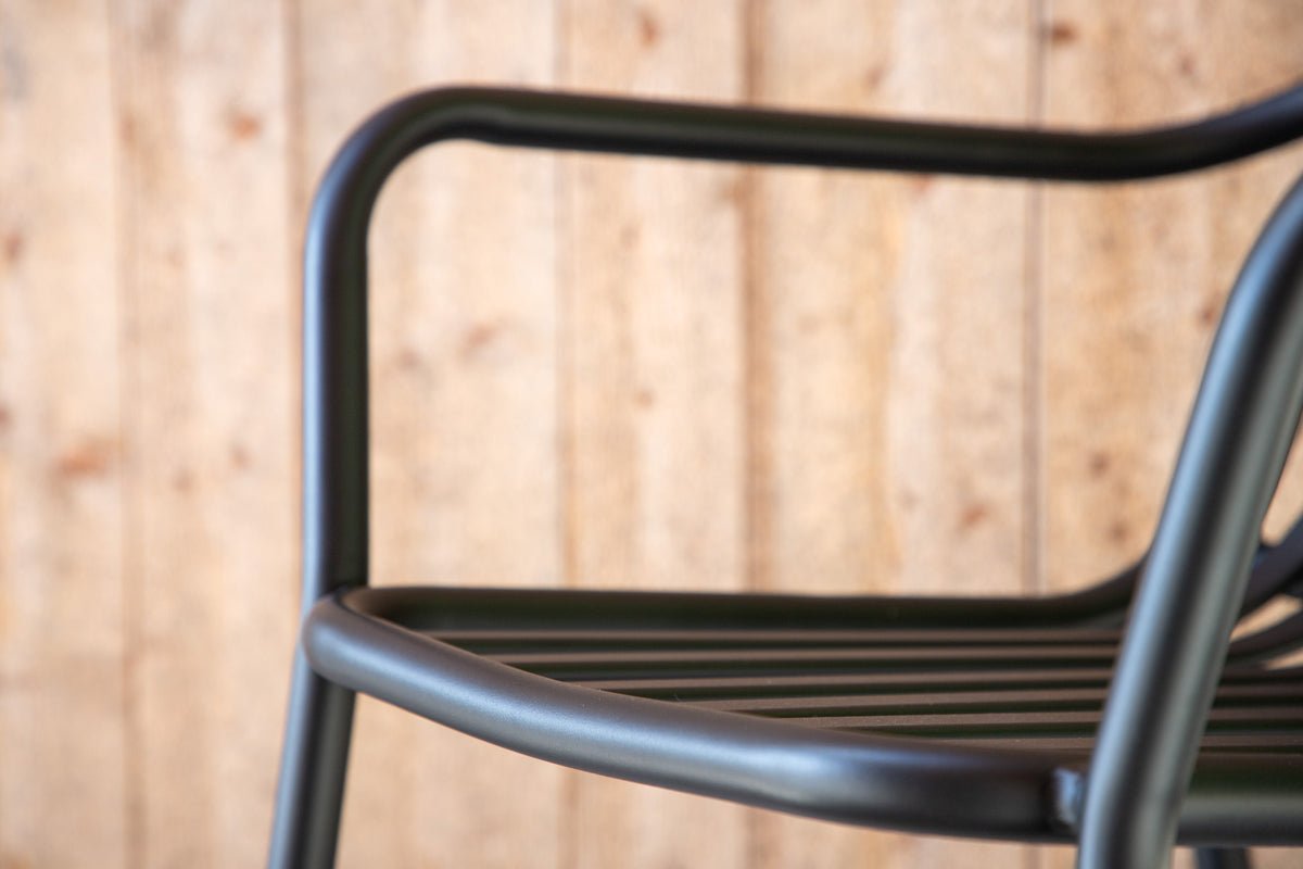 2er sæt - Have stol Amy i aluminium i Sort, Beige