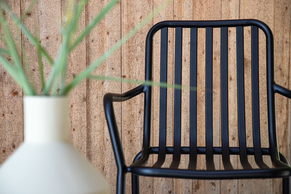 2er sæt - Have stol Amy i aluminium i Sort, Beige