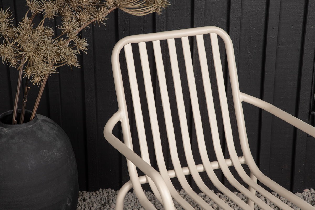 2er sæt - Have stol Amy i aluminium i Sort, Beige