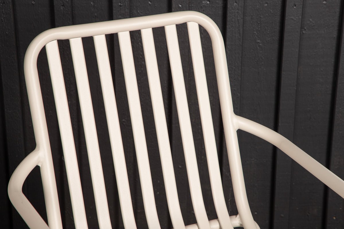 2er sæt - Have stol Amy i aluminium i Sort, Beige