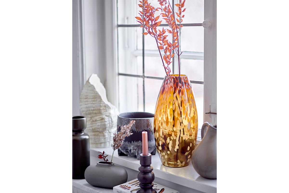 Vase "Greenrusti" - dunkelgrünes Steingut