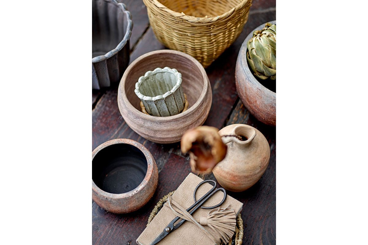 Deko-blomsterpotte Kalymnos – Rustikt terrakottadesign i Brun