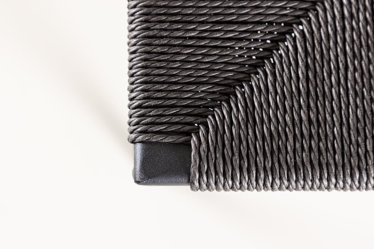 2er sæt - Barstol Simon en kombination af stål og sejlgarn