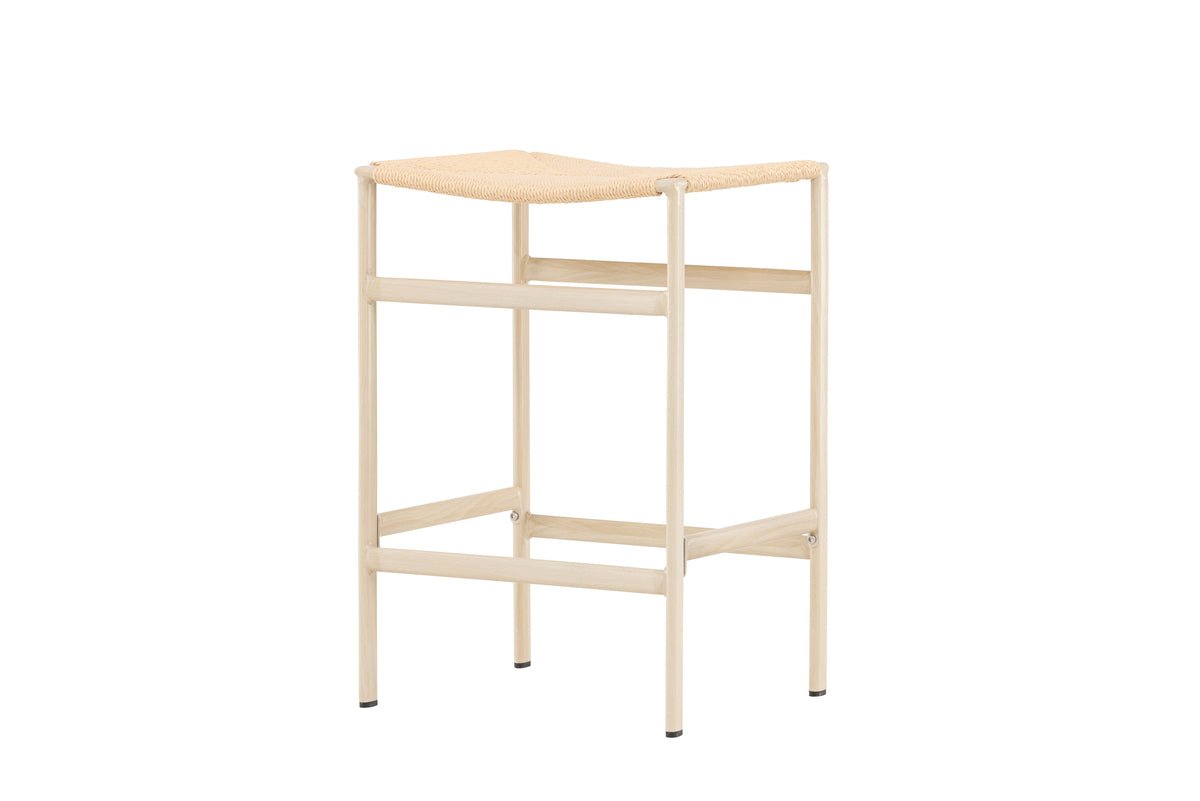 2er sæt - Barstol Simon en kombination af stål og sejlgarn