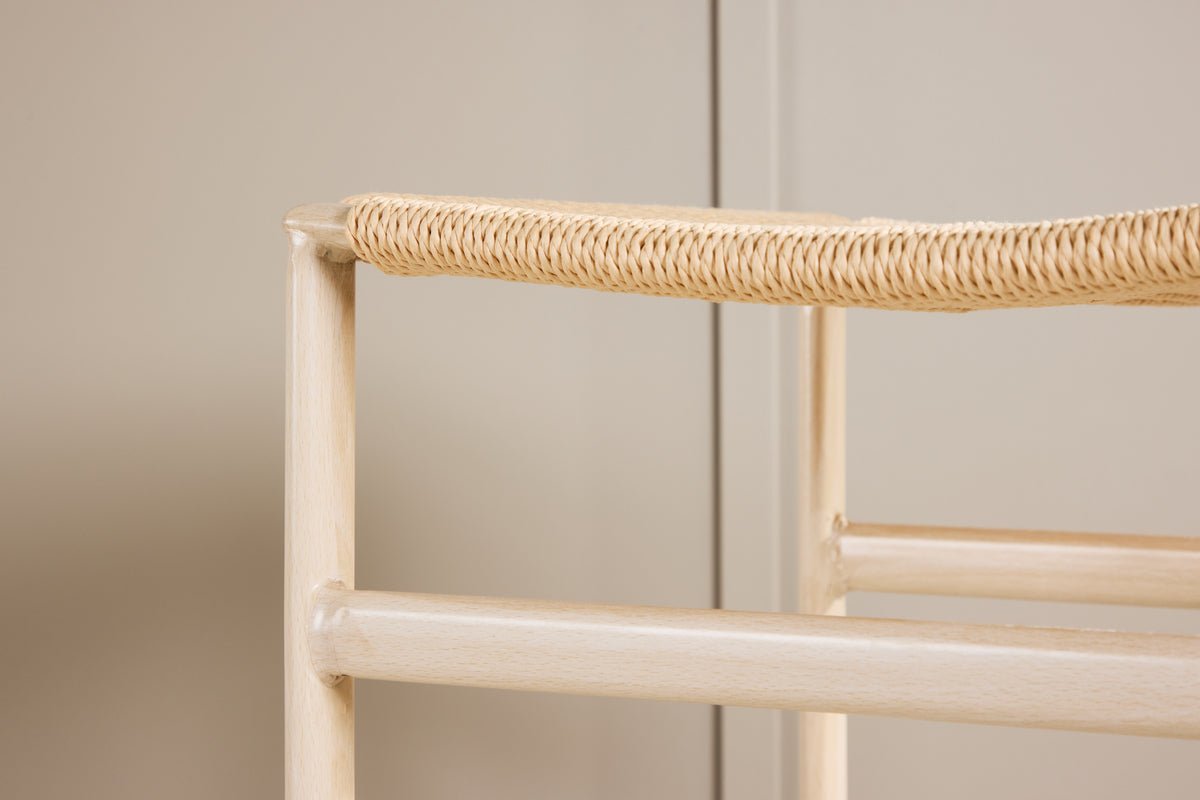 2er sæt - Barstol Simon en kombination af stål og sejlgarn