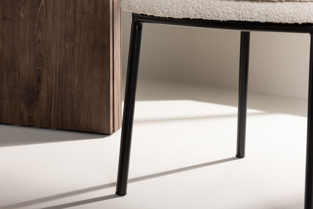 2 stk. sæt - Stol Antonia med blødt bouclé-sæde