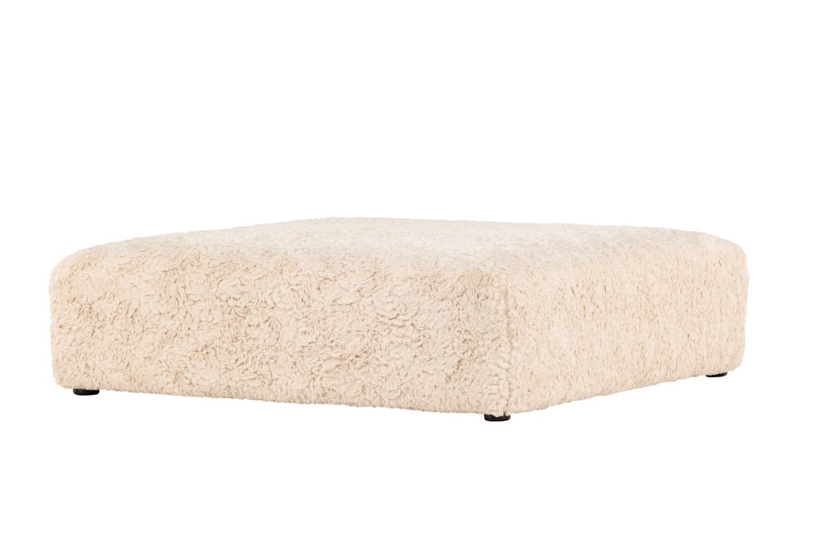 Sidepuf Farrow – Kvadratisk puf i teddylook Beige
