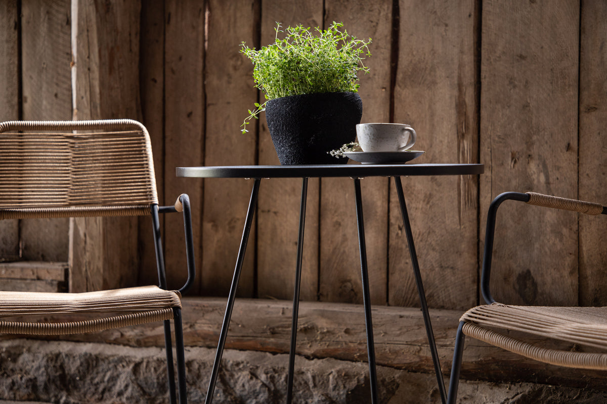 Sofabord Hanoi - Ø65 med sort stålbordplade