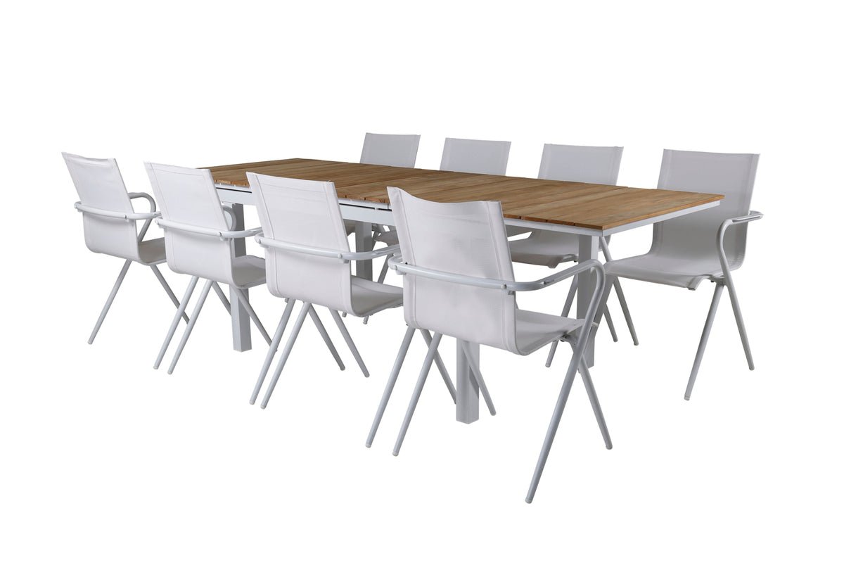 Gartentisch Caimana - et udtrækkeligt spisebord med elegant teaktræsplade