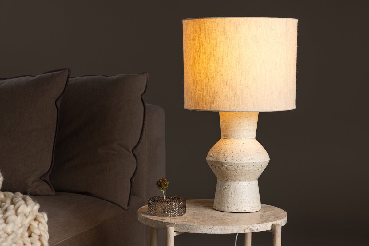 Bordlampe „Ivorya“ – Elegant udseende med terrakotta & jute