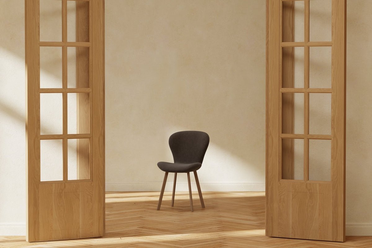 2 stk. sæt - Spisestuestol Elli i brun med metalben