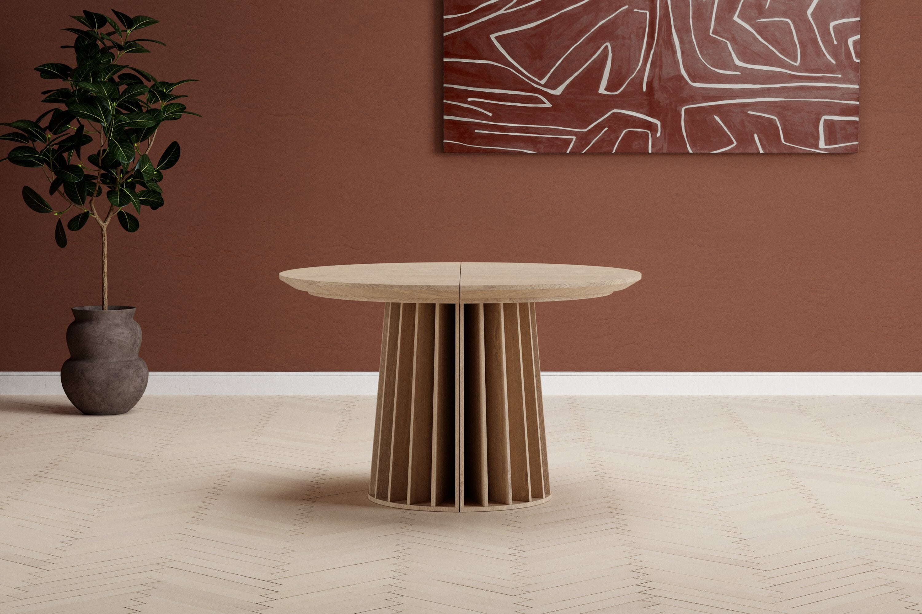 Spisebord Varelo - Rund form i naturligt udseende