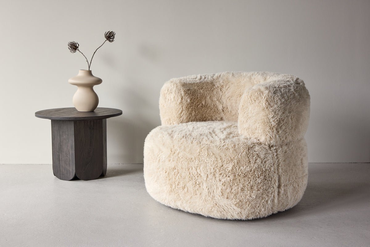 Sessel Fiby - Med polyesterbetræk i cremehvid