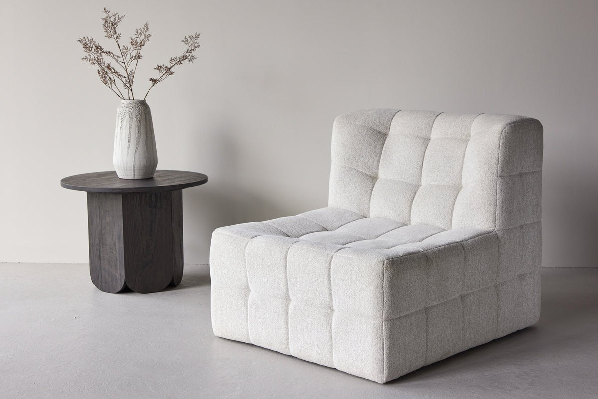 Sessel Marley - mit großer beigefarbener Sitzfläche