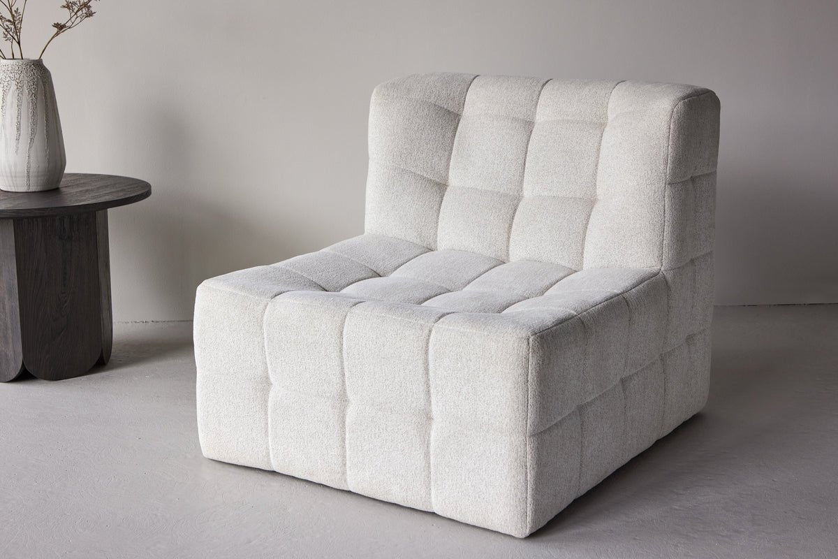 Lænestol Marley - med stor beige sædeflade