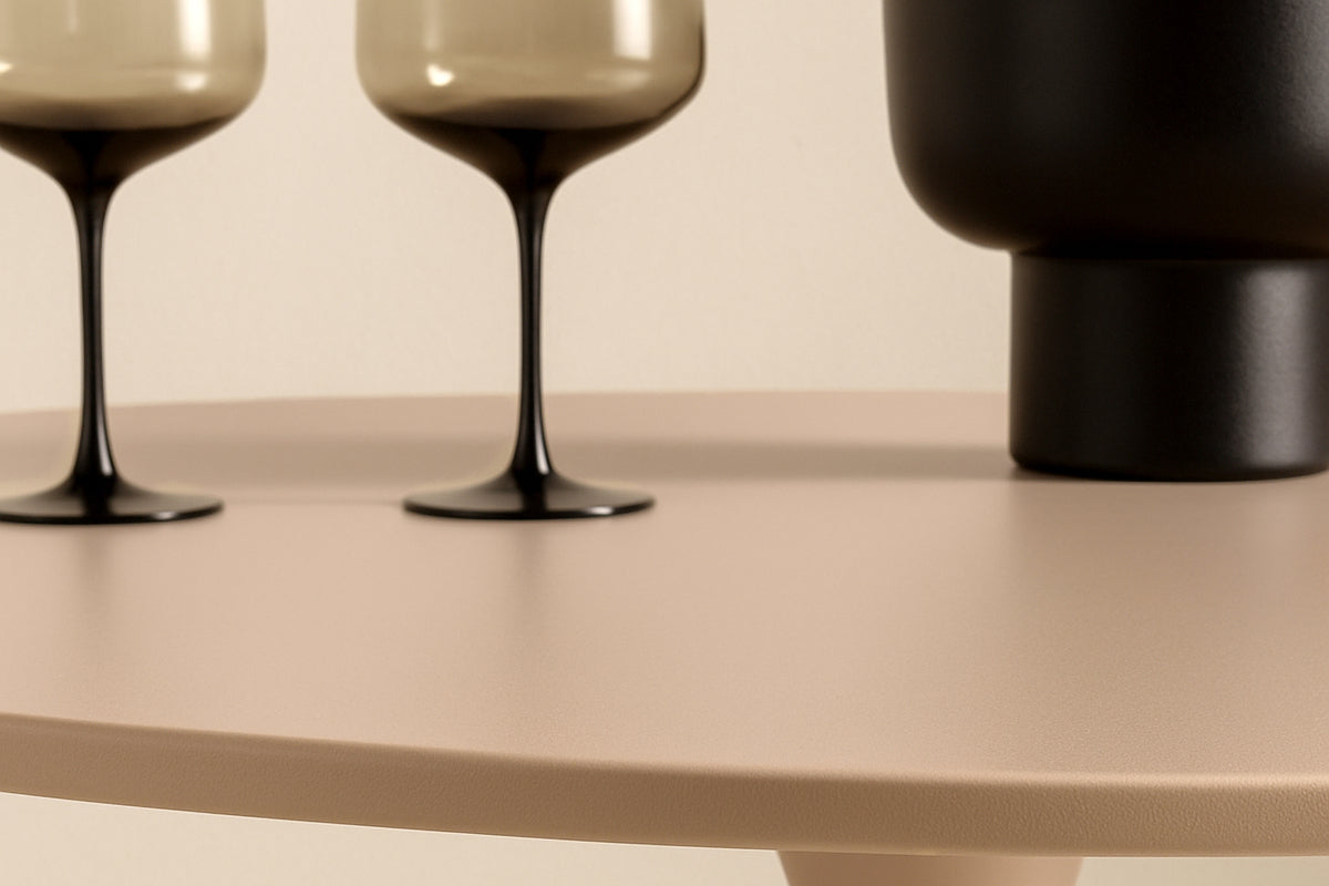 Spisebord Glade – Rundt spisebord i Beige (Ø 100 cm)