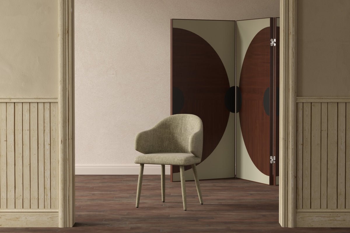 2 stk. sæt - Spisestuestol Jubi i Beige med stofbetrukne metalben