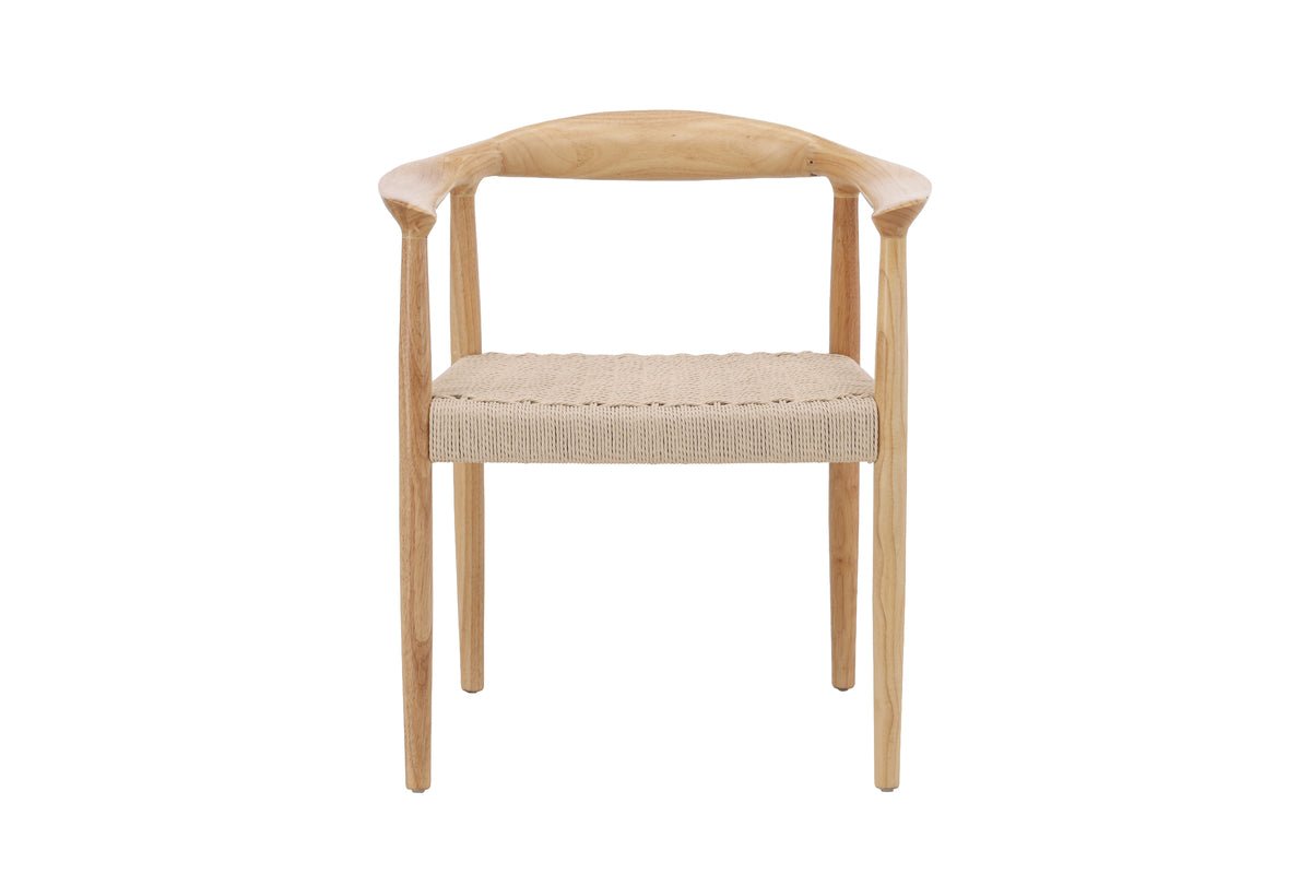 2 stk. sæt - Stol Leli af gummitræ og sejlgarnsspind