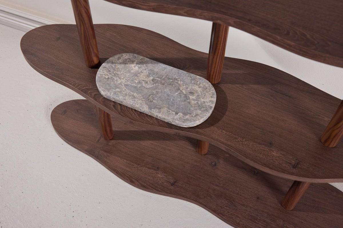 Regal Calvaro – Stativreol i Mocca med bølgedesign