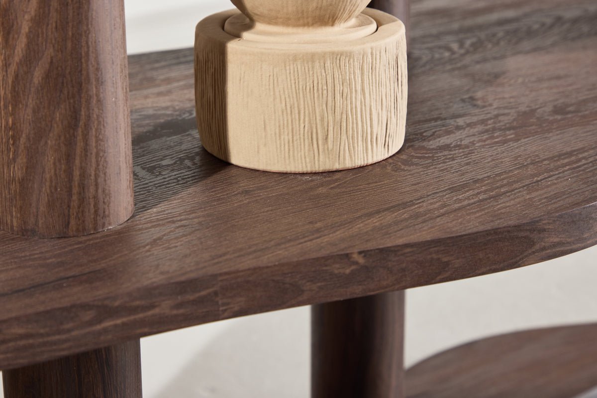 Regal Aureo – 3-etagers reol i mocca med bølgeform