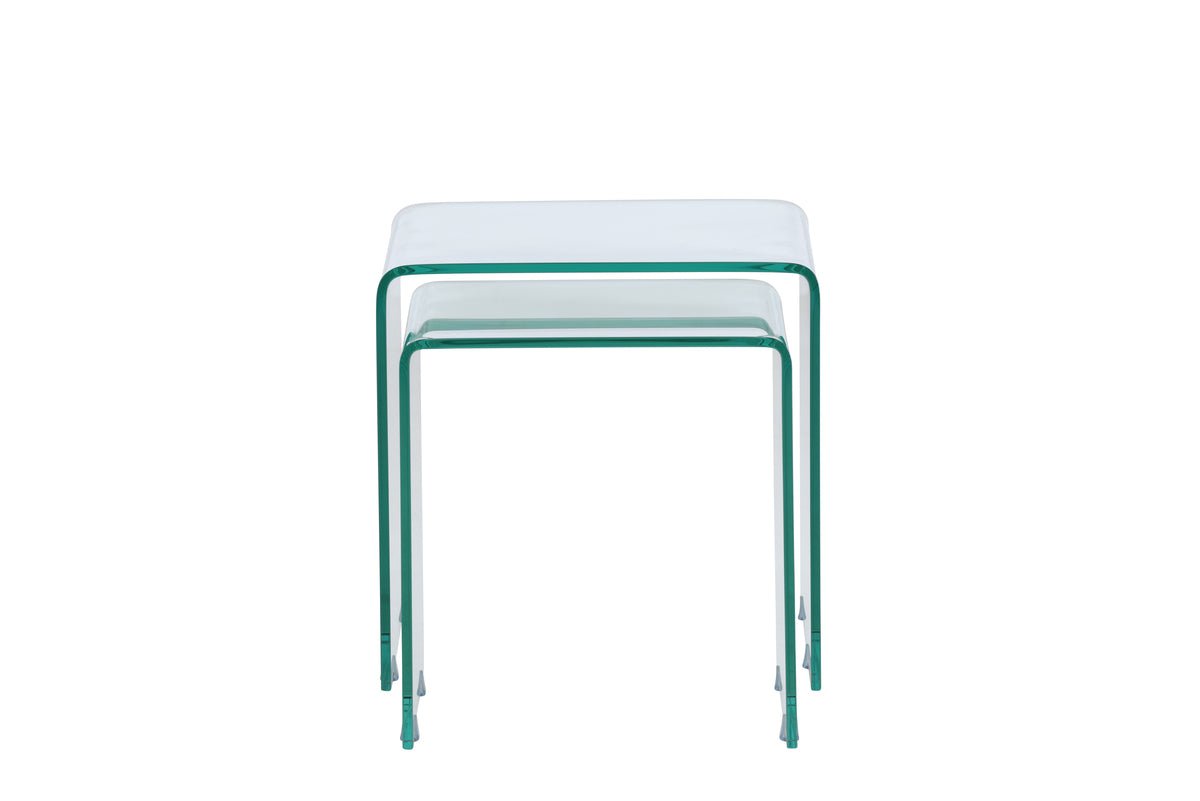 Sofabord/Sidebord-sæt Lumea – 2 borde i klart glas