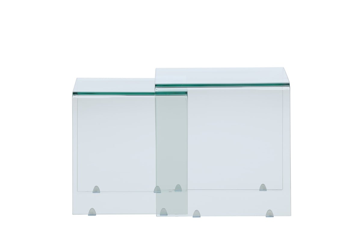 Sofabord/Sidebord-sæt Lumea – 2 borde i klart glas