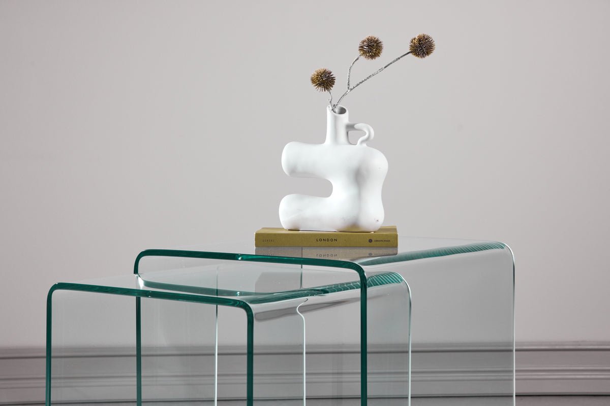 Sofabord/Sidebord-sæt Lumea – 2 borde i klart glas