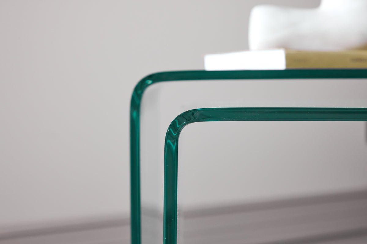 Sofabord/Sidebord-sæt Lumea – 2 borde i klart glas