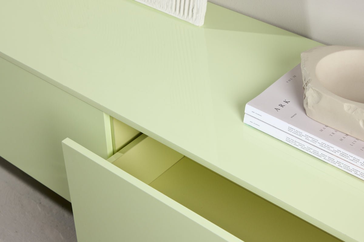 TV-Lowboard Marivo – Skinnende design i frisk Grøn