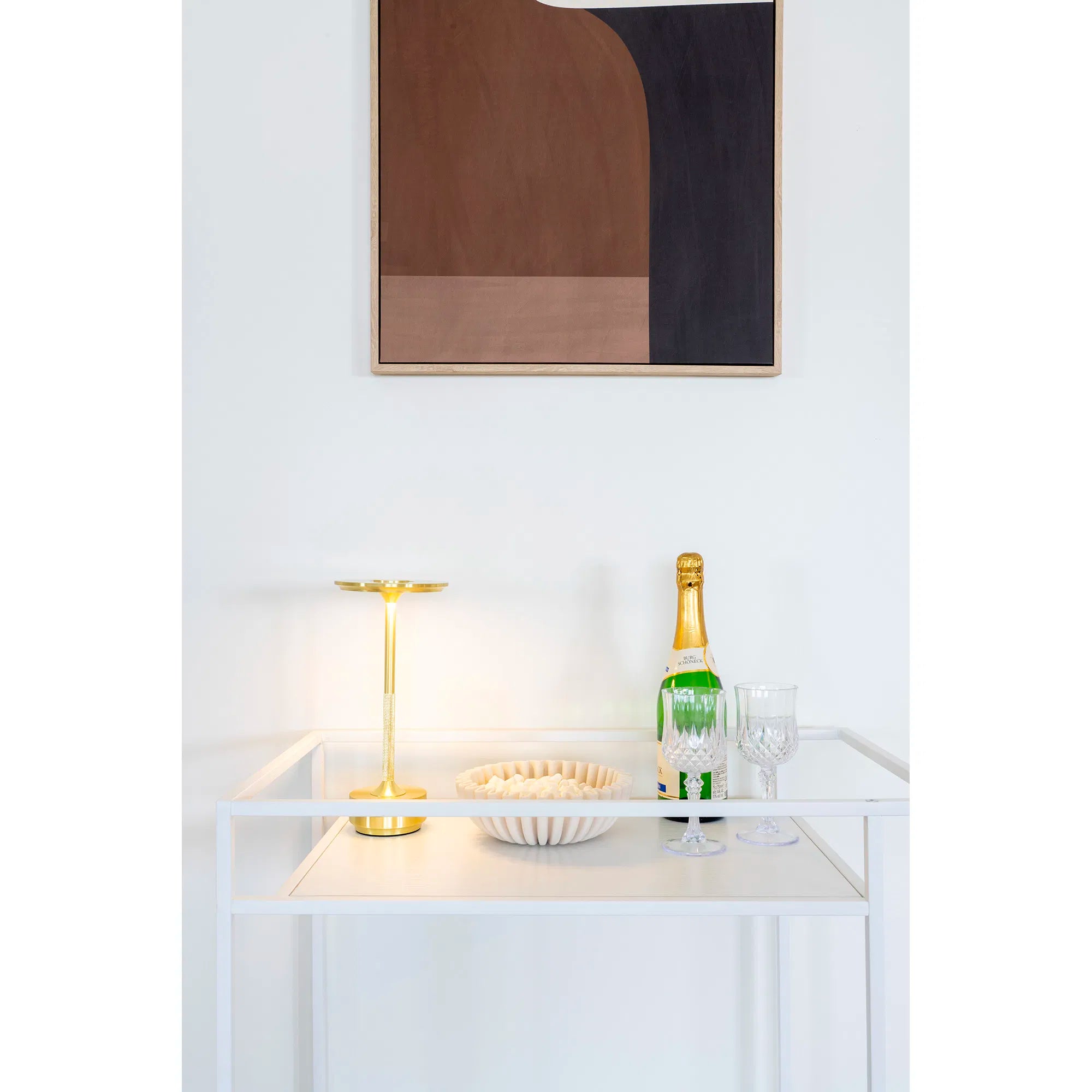 Bordlampe „Ardena“ – Elegance i guld, sølv & sort