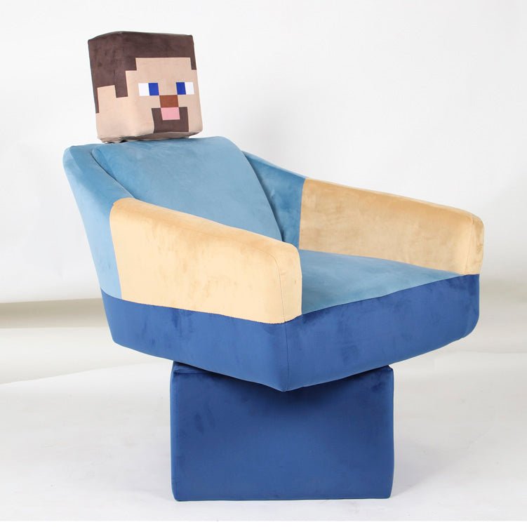 Minecraft drejestol „Steve“ – med armlæn og nakkestøtte