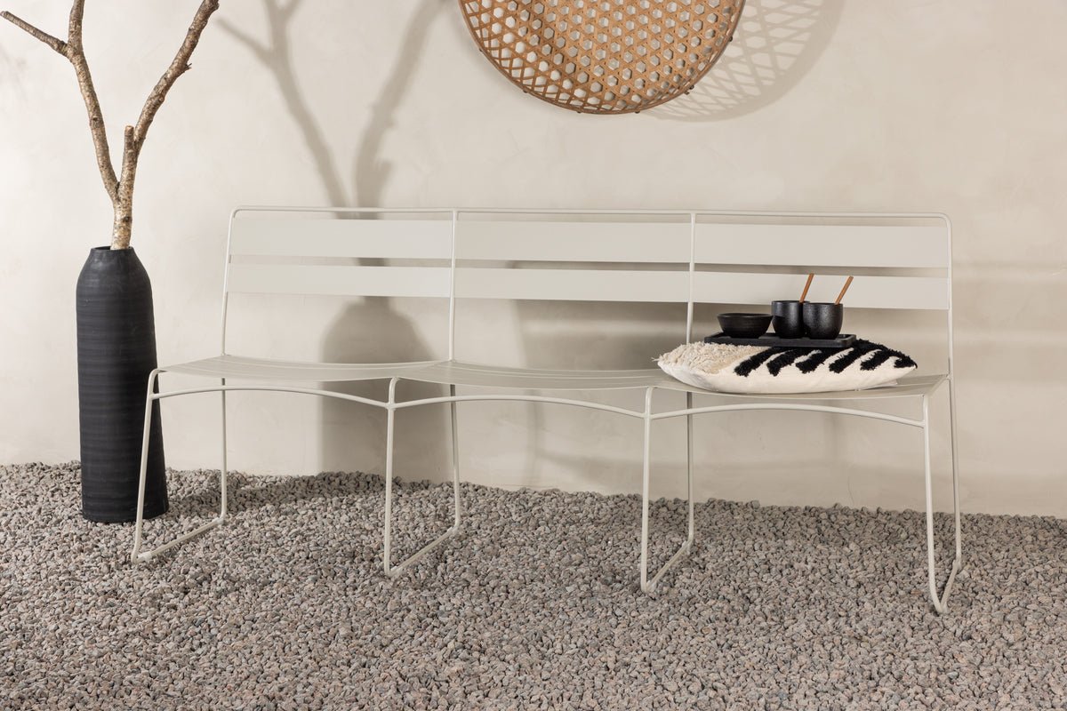 Havnebænk Linda - Fremstillet af beige stål