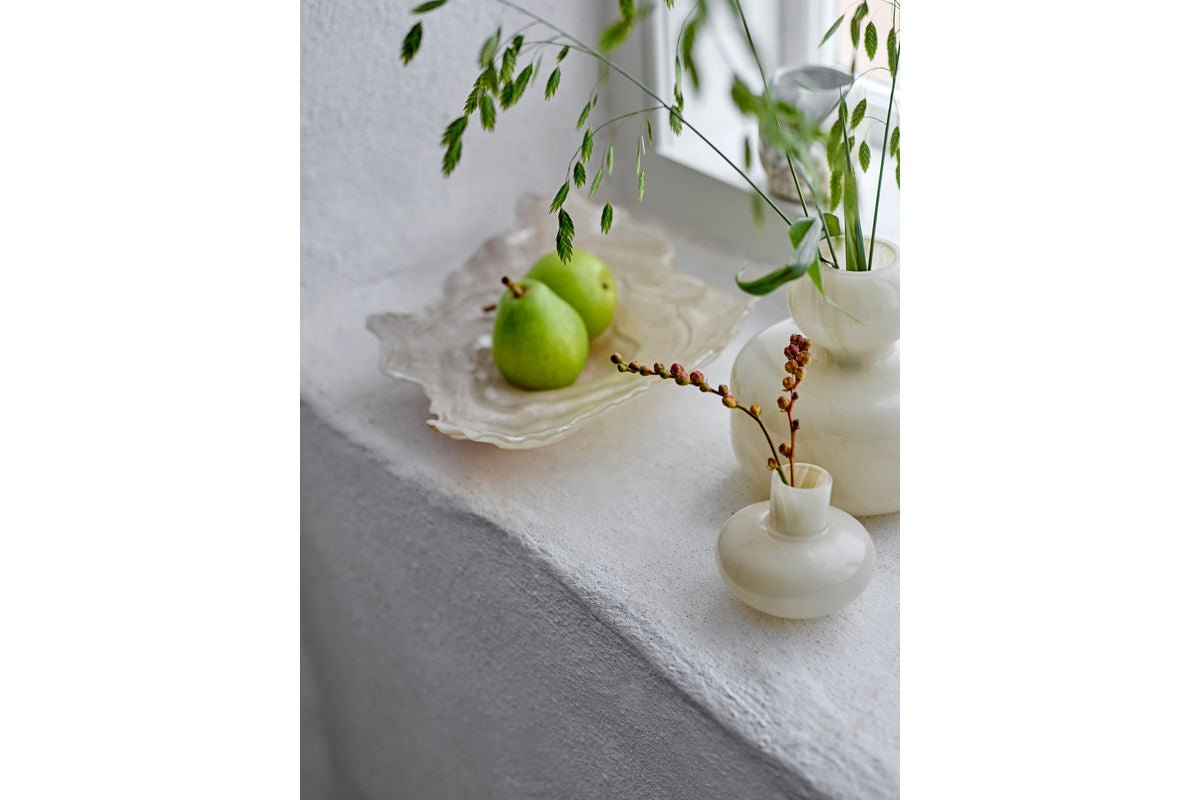 Vase „Elinor“ med låg – naturfarvet glas