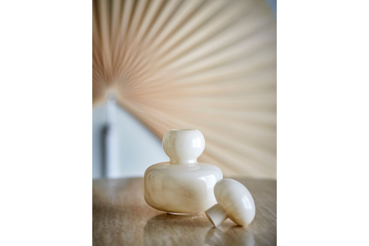 Vase „Elinor“ med låg – naturfarvet glas